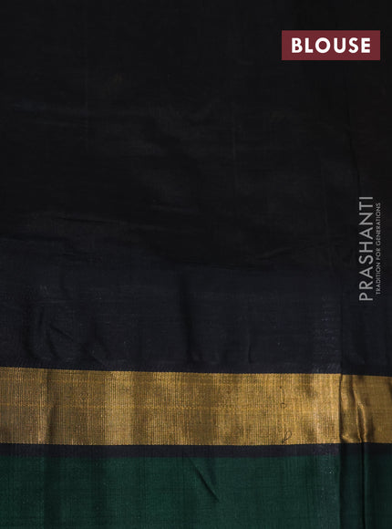 Kuppadam silk cotton saree mango yellow and green with plain body and temple design zari woven border