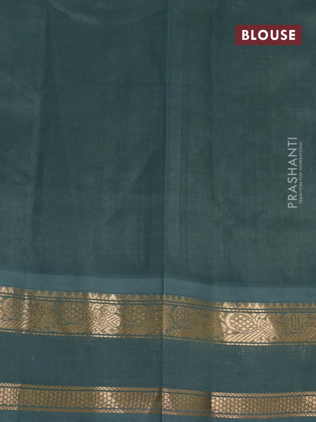 Silk cotton saree lime yellow and grey shade with plain body and rettapet zari woven korvai border