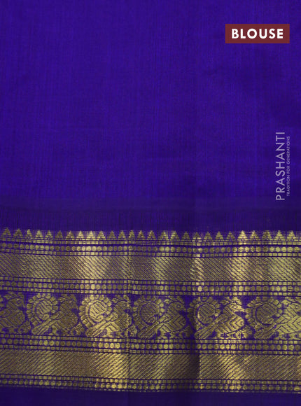 Silk cotton saree candy pink and blue with allover zari checked pattern and zari woven korvai border