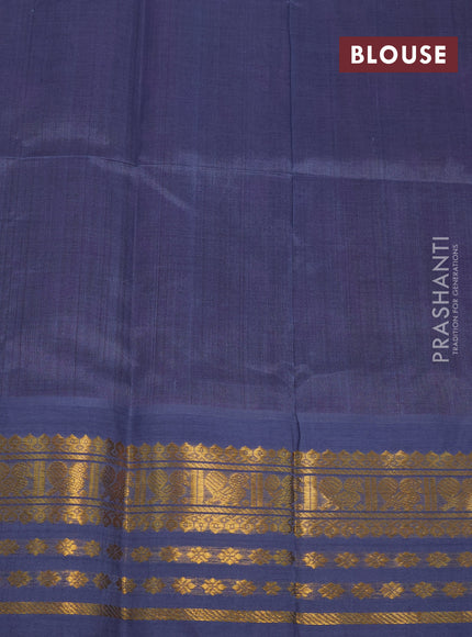 Silk cotton saree dual shade of brownish purple and dual shade of grey with zari woven buttas and zari woven korvai border