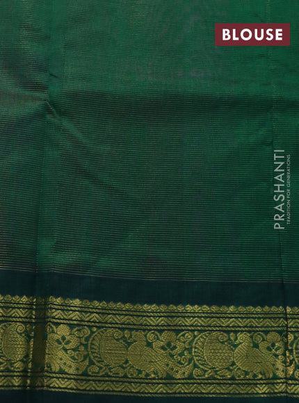 Silk cotton saree pink and green with allover vairosi pattern and rich zari woven korvai border