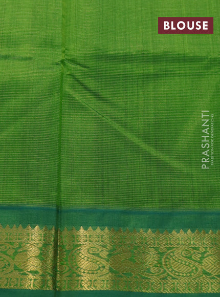 Silk cotton saree maroon and green with allover vairosi pattern and rich zari woven korvai border