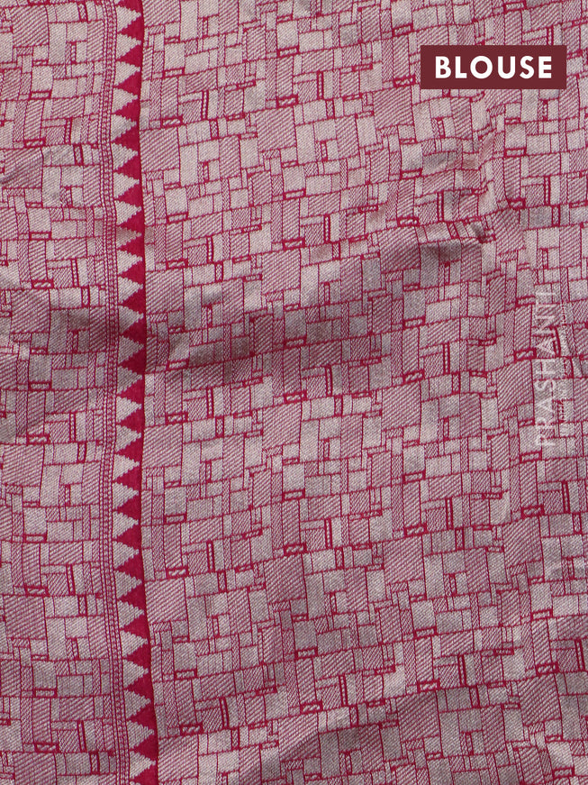 Banarasi raw silk saree pink with allover thread & zari weaves and zari woven border