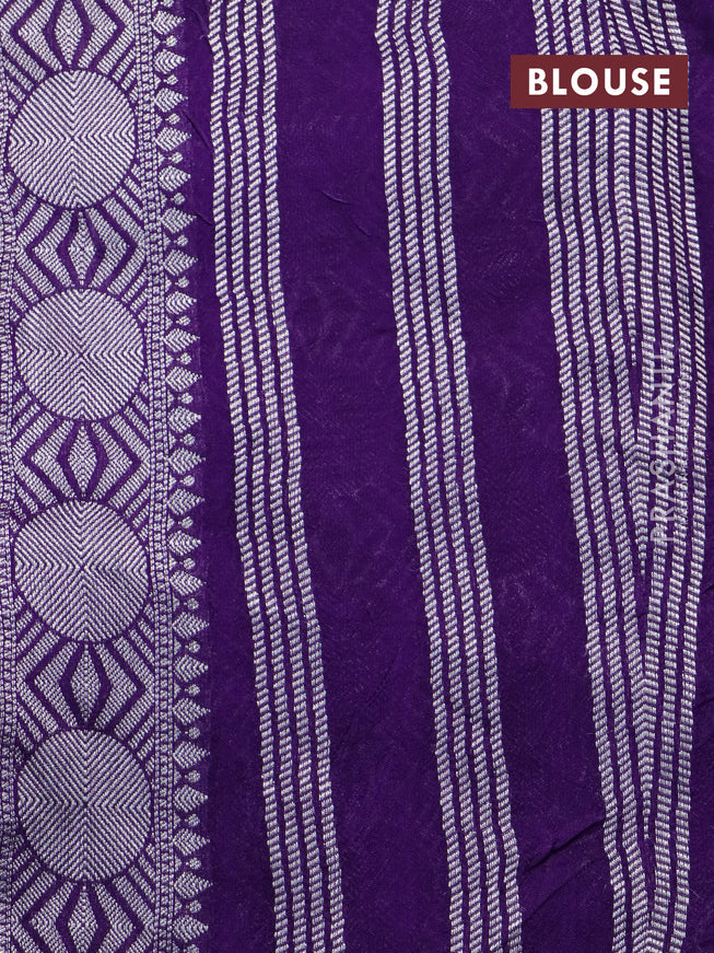 Banarasi raw silk saree violet with allover thread & zari weaves and zari woven border