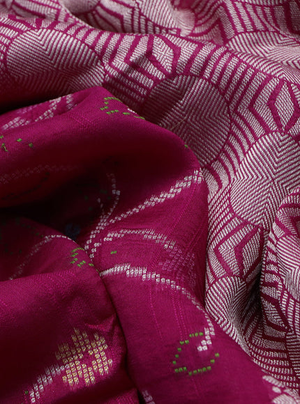 Banarasi raw silk saree pink with allover thread & zari weaves and zari woven border