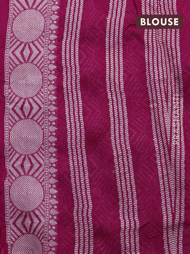 Banarasi raw silk saree pink with allover thread & zari weaves and zari woven border