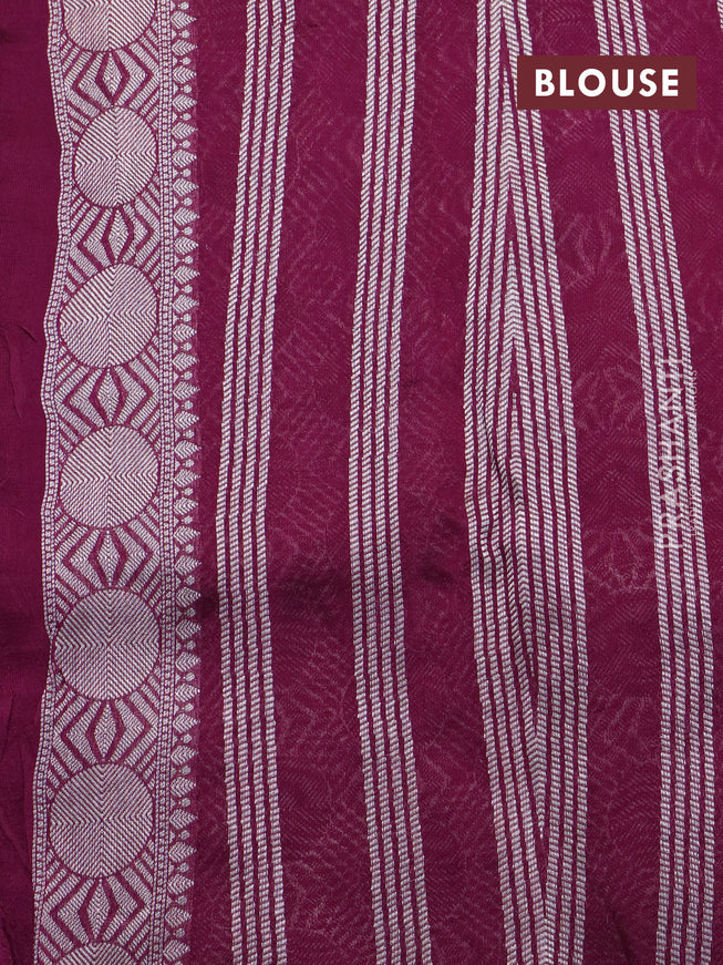 Banarasi raw silk saree wine shade with allover thread & zari weaves and zari woven border