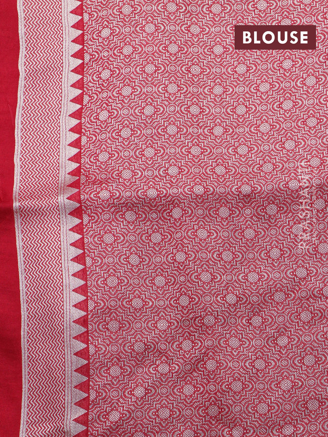 Banarasi raw silk saree red with zari woven buttas and long floral zari woven paithani border