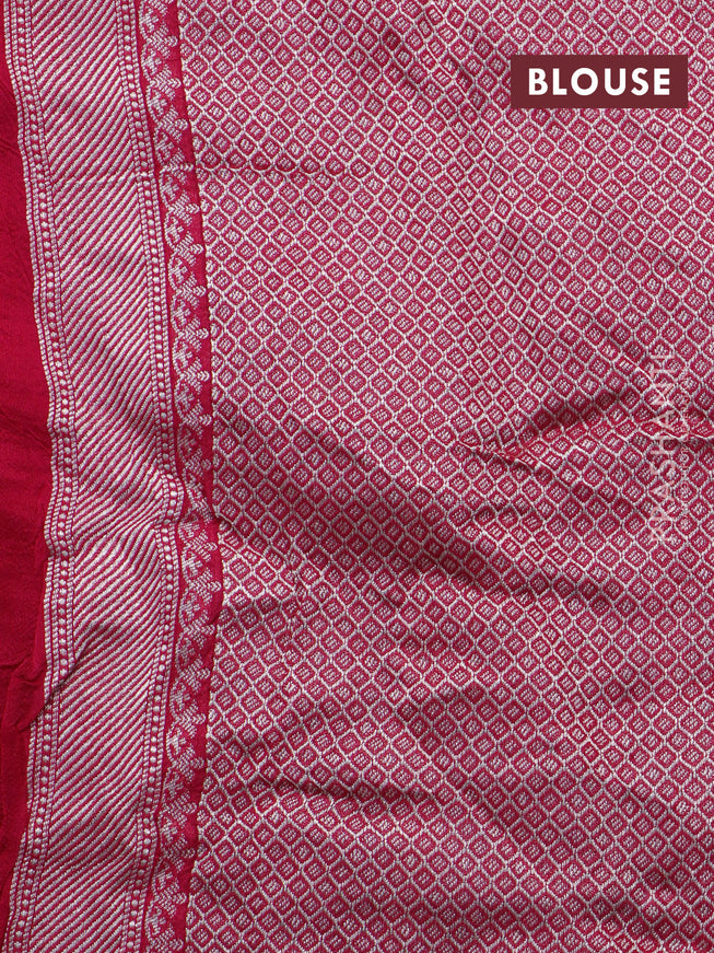 Banarasi raw silk saree pink with thread & zari woven floral buttas and long floral zari woven paithani border