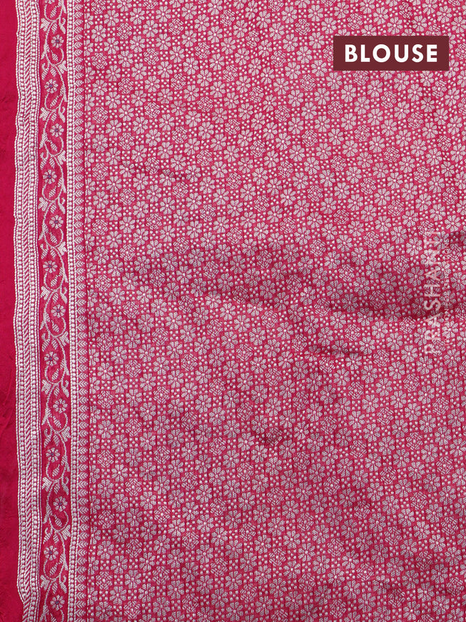 Banarasi raw silk saree pink with allover thread & zari weaves and woven border