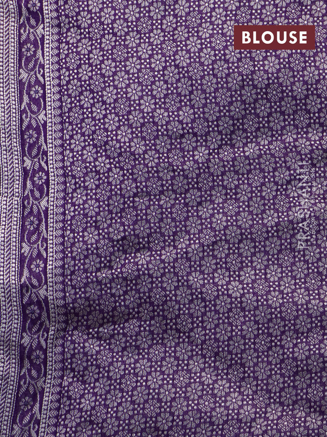 Banarasi raw silk saree violet with allover thread & zari weaves and woven border