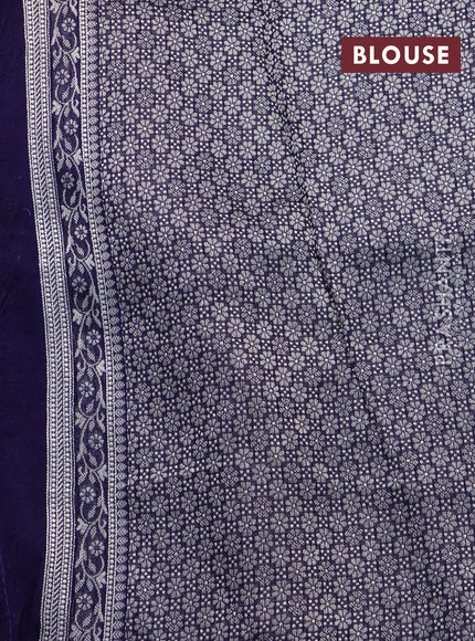 Banarasi raw silk saree dark blue with allover thread & zari weaves and woven border