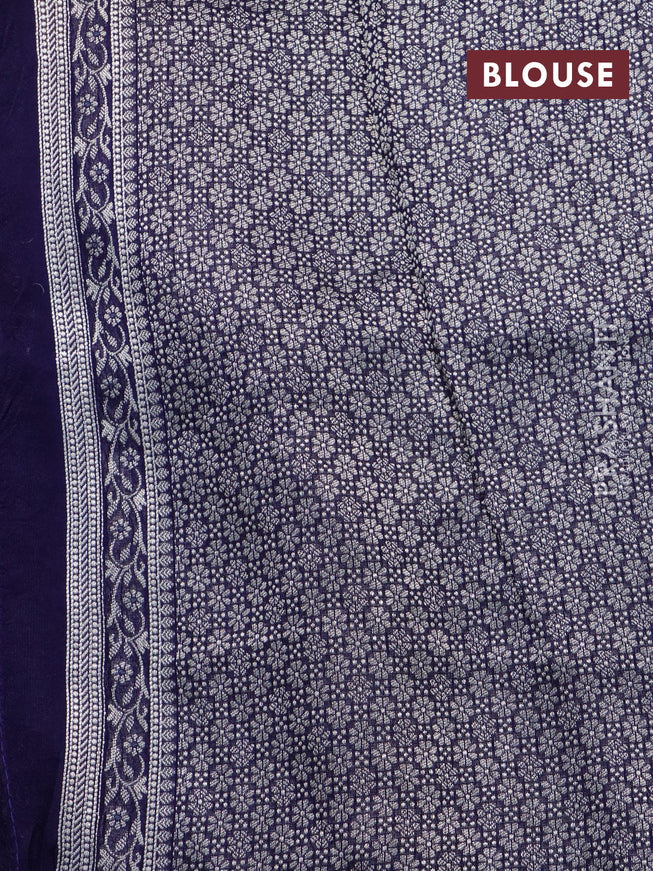 Banarasi raw silk saree dark blue with allover thread & zari weaves and woven border