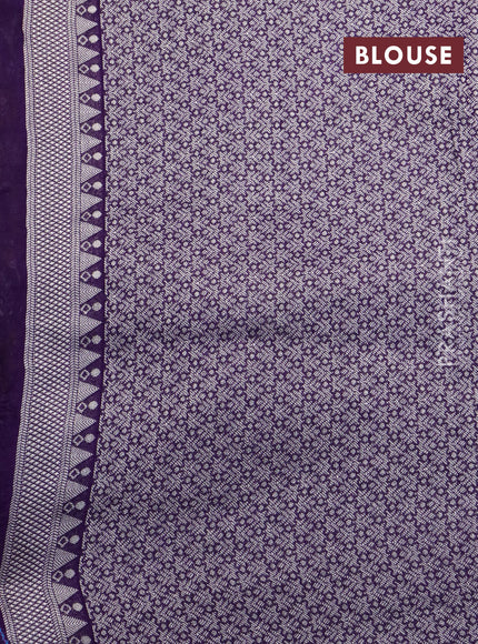 Banarasi raw silk saree deep violet with zari woven buttas and zari woven floral zari woven paithani border