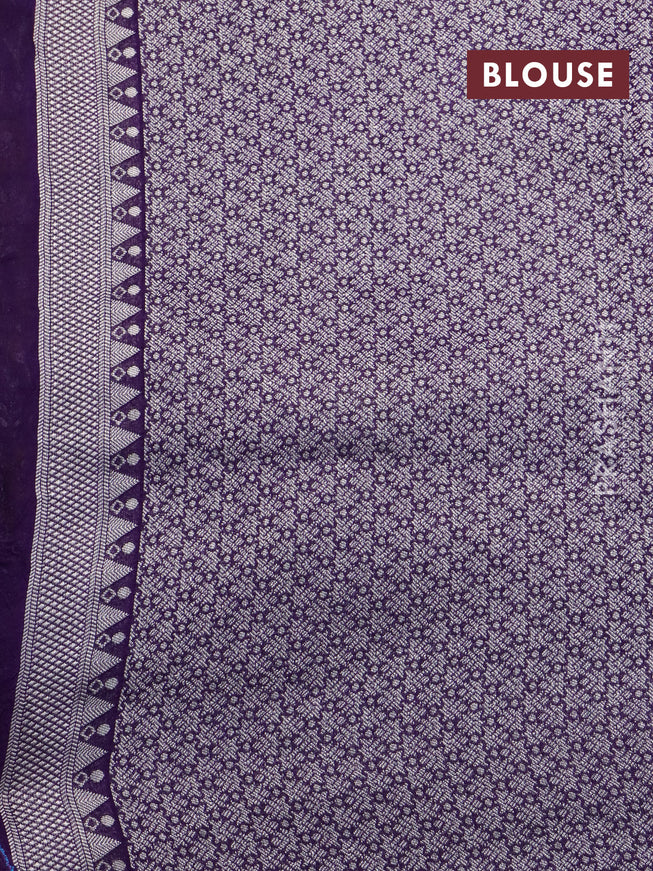 Banarasi raw silk saree deep violet with zari woven buttas and zari woven floral zari woven paithani border