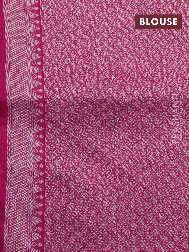 Banarasi raw silk saree pink with zari woven buttas and zari woven floral zari woven paithani border