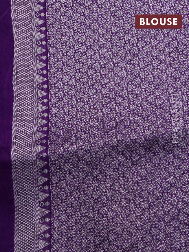 Banarasi raw silk saree violet with zari woven buttas and zari woven floral zari woven paithani border