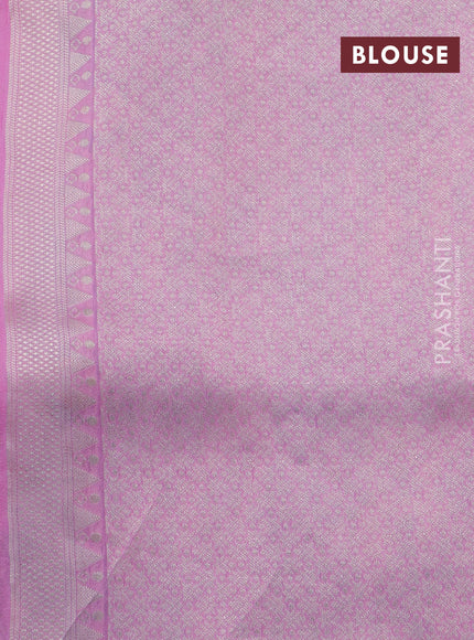 Banarasi raw silk saree light pink with zari woven buttas and zari woven floral zari woven paithani border