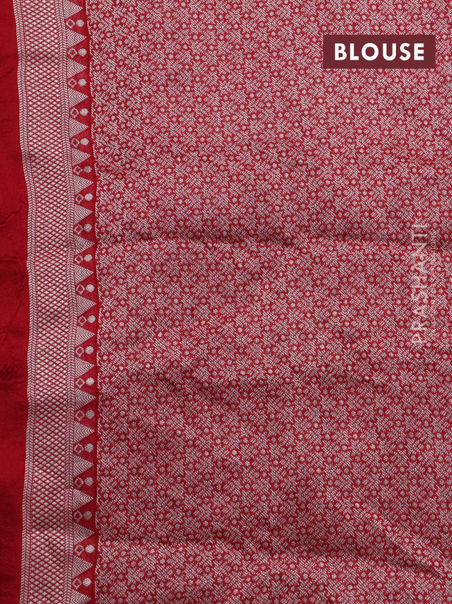 Banarasi raw silk saree red with zari woven buttas and zari woven floral zari woven paithani border