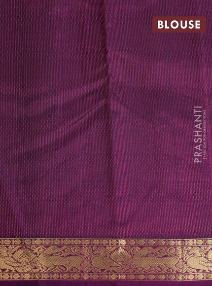 Pure soft silk saree dual shade of pinkish orange and dark magenta with allover zari woven butta weaves and zari woven border