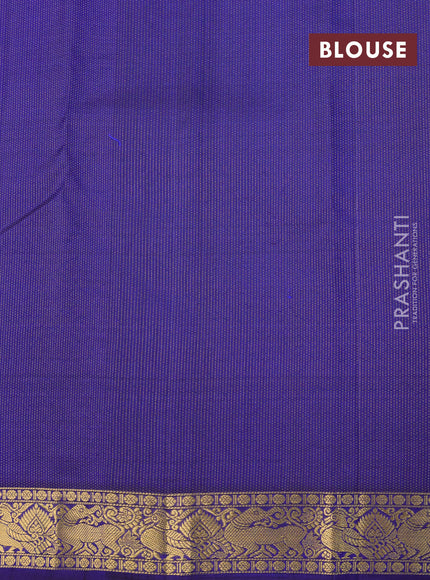 Pure soft silk saree purple and blue with allover zari woven butta weaves and zari woven border