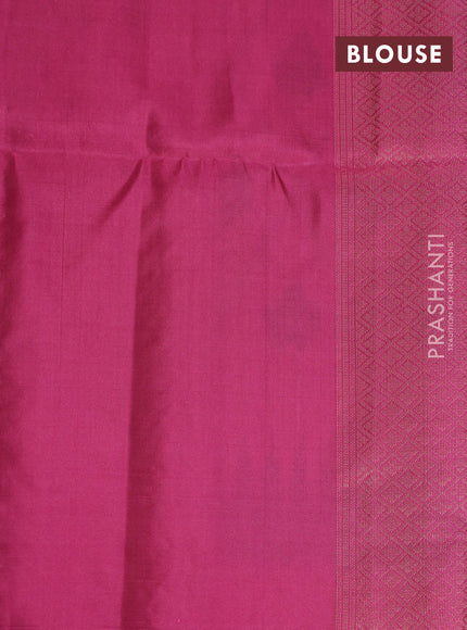 Pure soft silk saree pastel peach shade and pink shade with allover ikat & zari weaves in borderless style