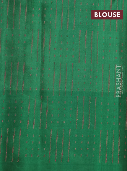 Pure soft silk saree green shade and green with allover thread & zari woven geometric weaves and simple border