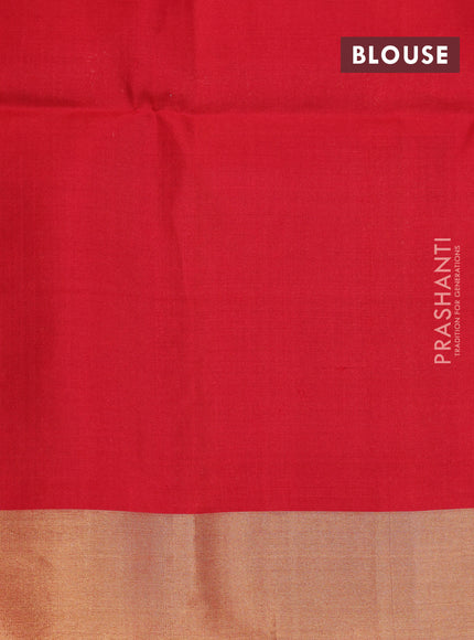 Pure soft silk saree pastel brown and red with zari woven geometric buttas and zari woven border