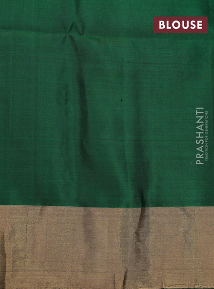 Pure soft silk saree dual shade of light green and green with zari woven geometric buttas and zari woven border