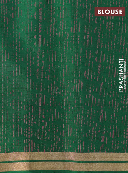 Pure soft silk saree maroon and green with allover thread & zari woven geometric weaves and zari woven border