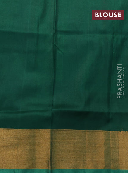 Pure uppada silk saree greyish green and green with silver & gold zari woven buttas and zari woven border