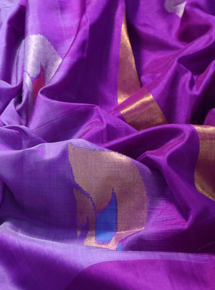 Pure uppada silk saree violet and purple shade with zari woven jamdhani buttas and zari woven border