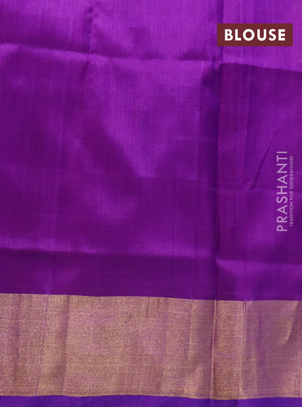 Pure uppada silk saree violet and purple shade with zari woven jamdhani buttas and zari woven border