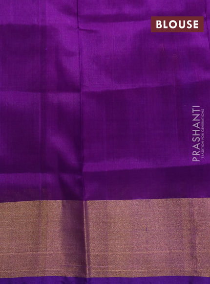 Pure uppada silk saree violet and purple with zari woven jamdhani buttas and zari woven border