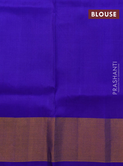 Pure uppada silk saree teal blue and cs blue with zari woven jamdhani buttas and zari woven border