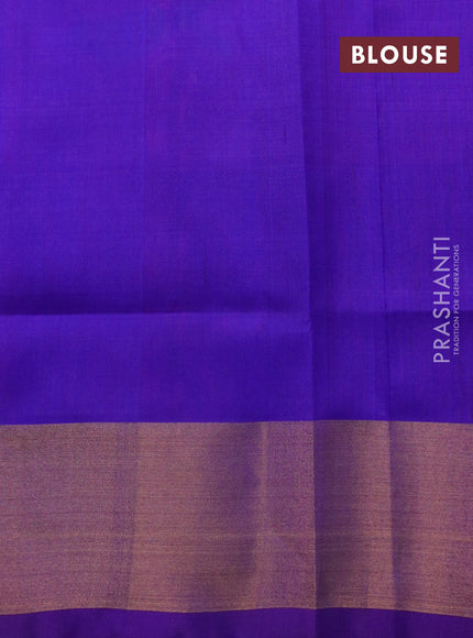 Pure uppada silk saree pink and blue with zari woven jamdhani buttas and zari woven border