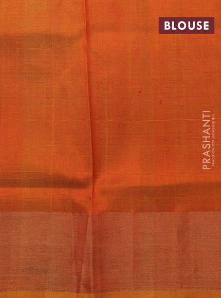 Pure uppada silk saree red and dual shade of mustard with zari woven buttas and zari woven border