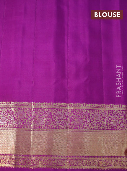 Pure gadwal silk saree teal green shade and purple with zari woven buttas and zari woven border