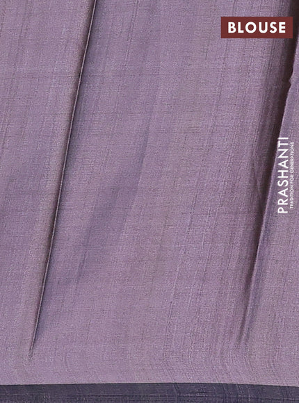 Semi modal saree pastel purple and black with butta prints and printed border