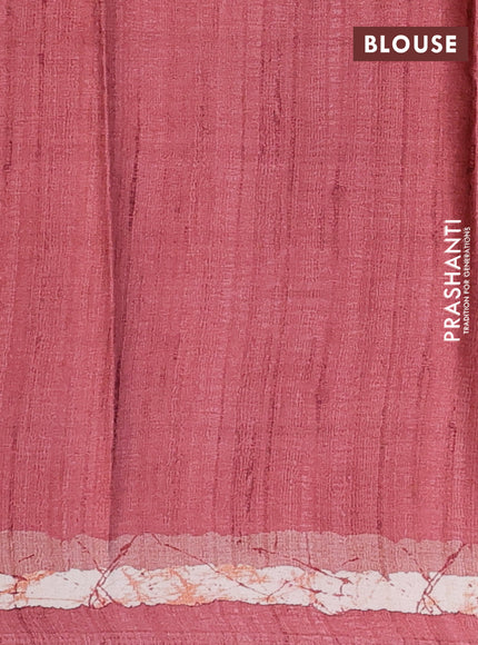 Semi modal saree red shade with allover prints and printed border