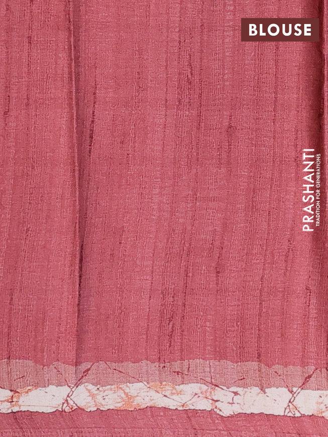 Semi modal saree red shade with allover prints and printed border