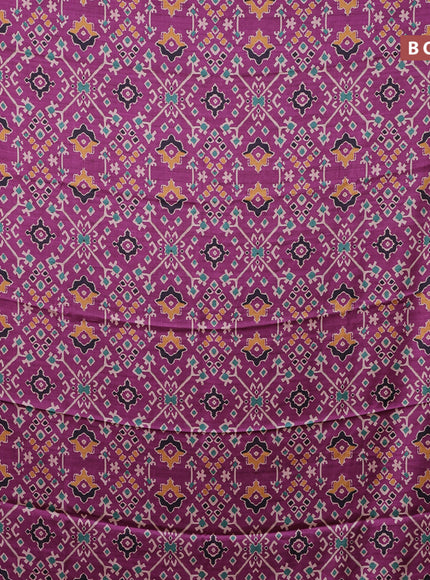 Semi modal saree magenta pink with allover patola prints and printed border