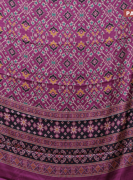 Semi modal saree magenta pink with allover patola prints and printed border