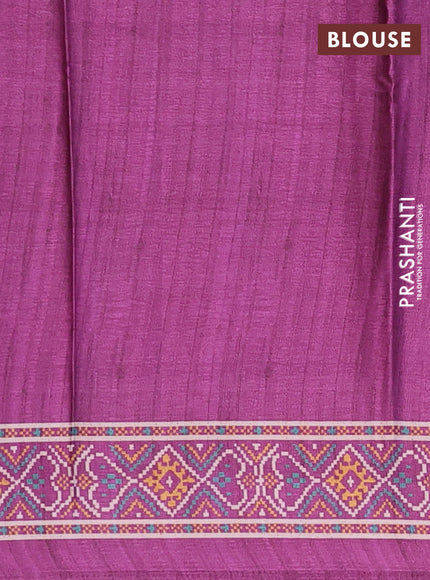 Semi modal saree magenta pink with allover patola prints and printed border