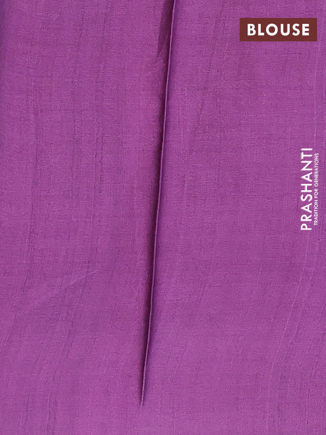 Semi modal saree mild purple shade with allover floral prints in borderless style