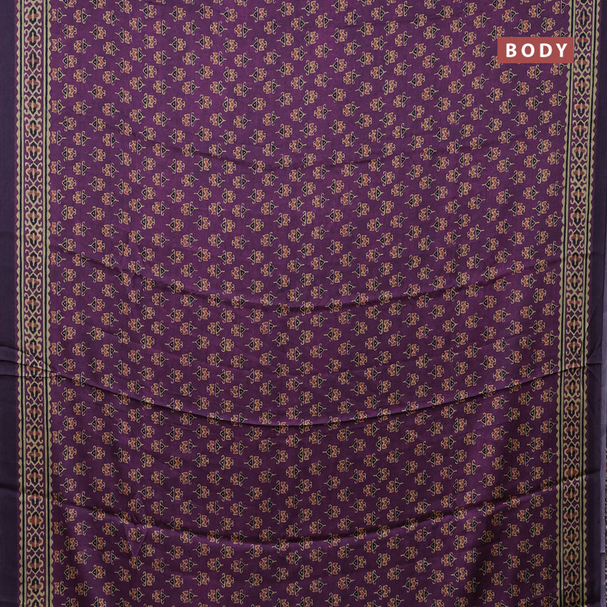 Semi modal saree purple with allover butta prints and printed border