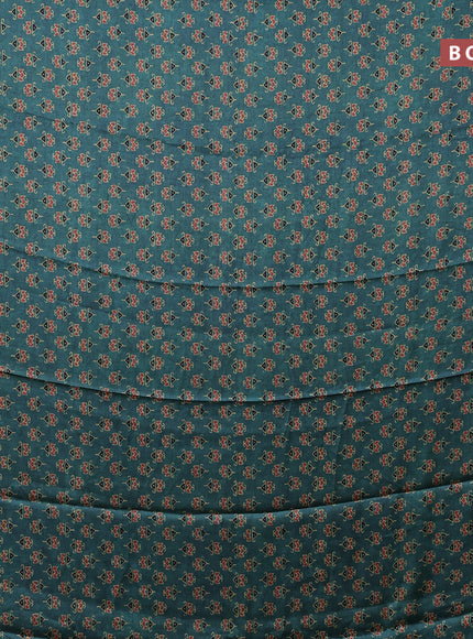 Semi modal saree teal green and grey with allover butta prints and printed border