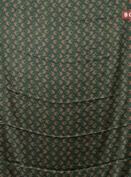 Semi modal saree green with allover butta prints and printed border