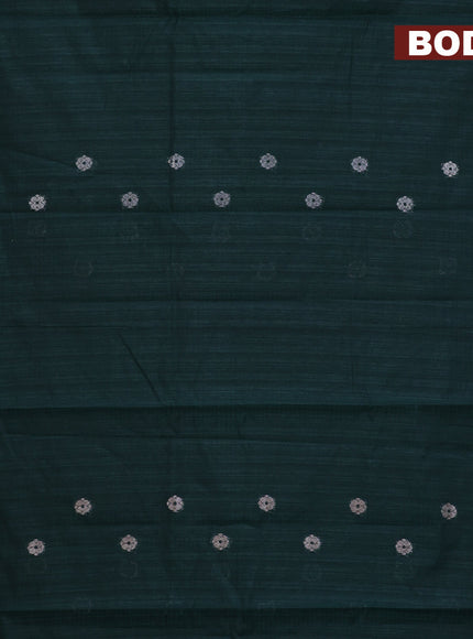 Matka tussar saree green with woven buttas and piping border