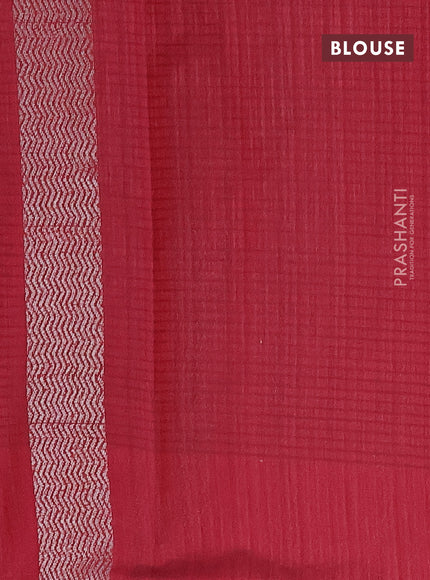 Matka tussar saree maroon with thread & zari woven floral buttas and piping border